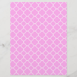 Padrão De Quatrefoil Cor-De-Rosa E Branco