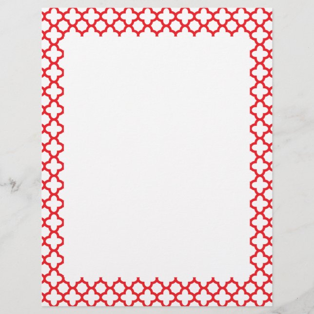 Padrão de Quatrefoil Vermelho (Frente)
