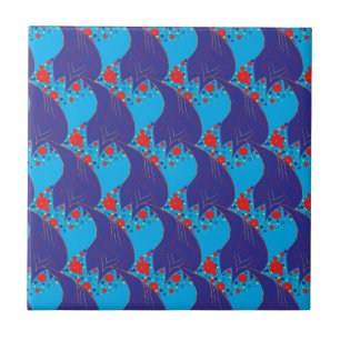 Padrão de queda abstrato BLUE e Rainbow vermelho m