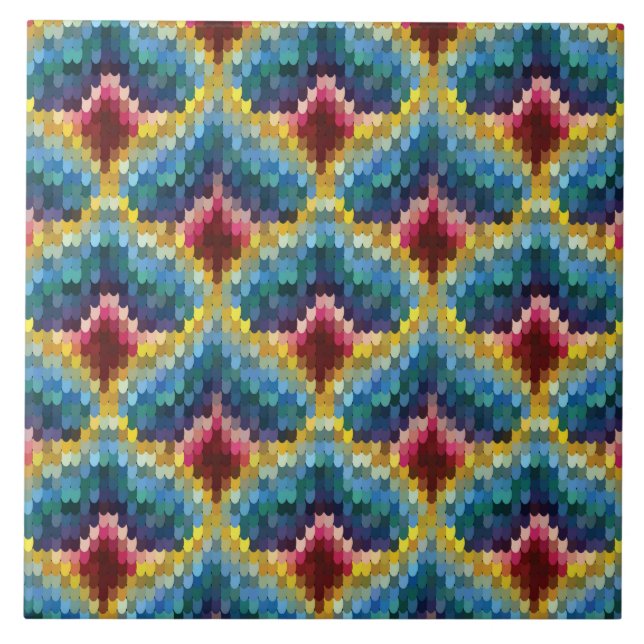 Padrão de Quic Boho do Bordado de Bargello Colorid (Frente)