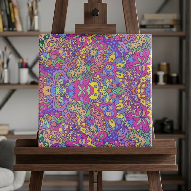Padrão de rabiscos de fantasia abstrata colorida (Criador carregado)