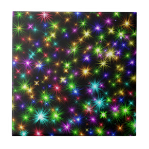 Padrão de Raios de Estrela de Natal Multicoloridos