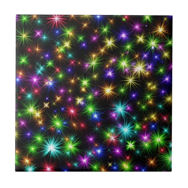 Padrão de Raios de Estrela de Natal Multicoloridos (Frente)