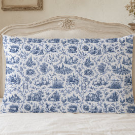 Padrão de ramagem de rosa Toile Francesa Azul no C