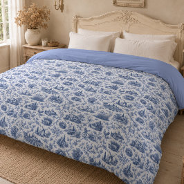 Padrão de ramagem de rosa Toile Francesa Azul no C