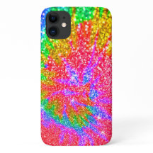 Padrão de Redemoinho de Glitter Tie Dye Arco-Íris