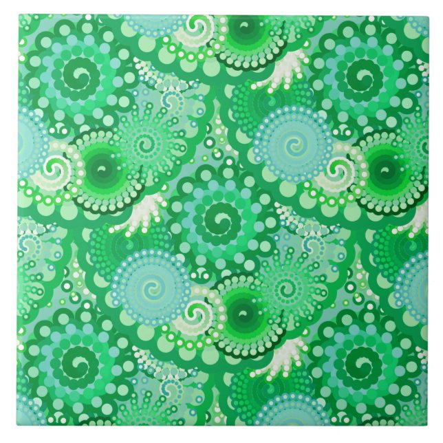 padrão de redemoinho fractal, turquesa, aqua, jade (Frente)
