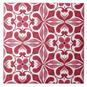 Padrão de Remendo de Azulejo Vermelho Decorativo