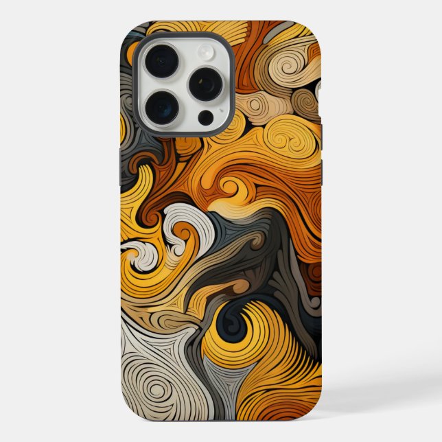Padrão de Remoinho Retro com Impressão Digital Col (Verso)