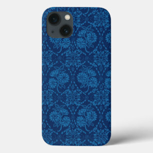 Padrão de rendas do Indígo Azul Floral Faux