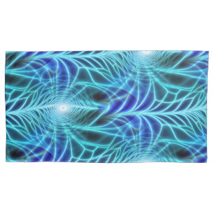 Padrão de Repetição Fractal Luminoso Azul Elétrico