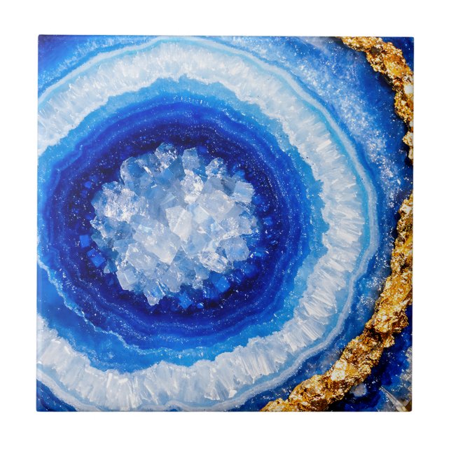Padrão de Resina de Geodo Azul Dourado (Frente)