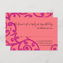 Padrão de rolagem da placa RSVP rosa