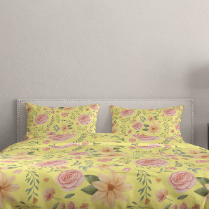 Padrão de Rosa de flor selvagem amarela