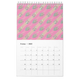 Padrão de Rosa de Vintage - Calendário