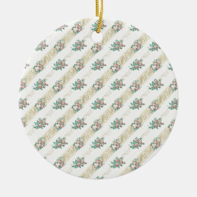 Padrão de Rosa de Vintage - Ornamento (Frente)