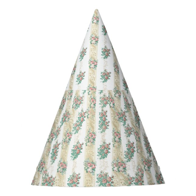 Padrão de Rosa Vintage - Chapéu de Festa (Frente)