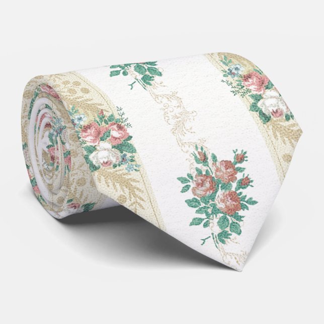 Padrão de Rosa Vintage - Gravata (Rolled)