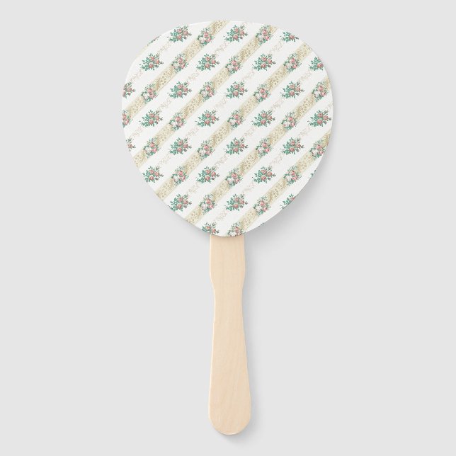 Padrão de Rosa Vintage - Leque (Frente)