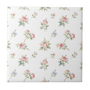 Padrão de Rosas Cor-de-Rosa em Aquarela Romântica