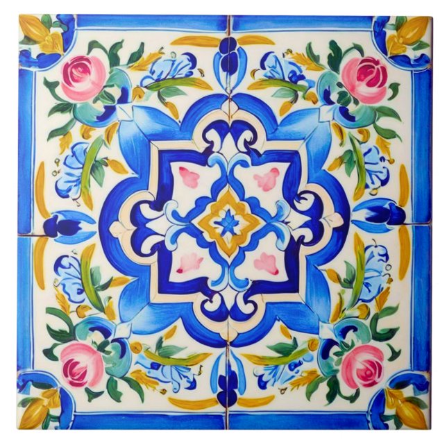 Padrão de Rosas Majolica (Frente)
