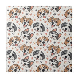 Padrão de Rosto de Cachorrinho Fofo Design para Cr
