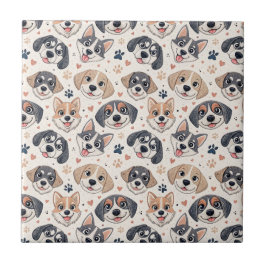 Padrão de Rosto de Cachorrinho Fofo Design para Cr