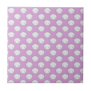 Padrão de Rosto de Gatinho Lavanda e Branco Pontos