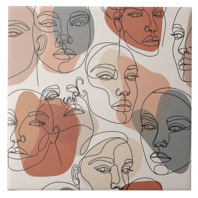 Padrão de Rosto Feminino Abstrato (Frente)