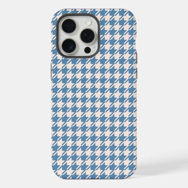 Padrão de Rpt de Azul+Creme do Houndstooth (Verso)