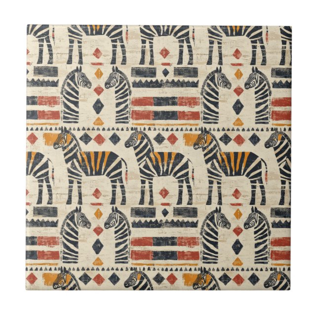 Padrão de Safari Tribal Boho Zebra (Frente)