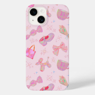 Padrão de Sapato com Laço Kitsch Y2K Coquete Rosa