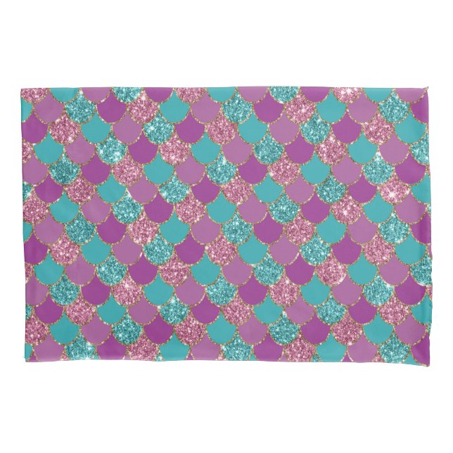 Padrão de sereia brilhante Pillowcase (Frente)