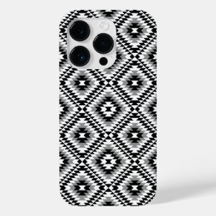 Padrão de Símbolo Aztec Estilizado BW+Cinza