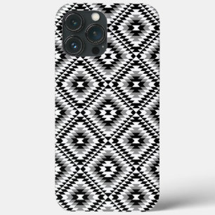 Padrão de Símbolo Aztec Estilizado BW+Cinza
