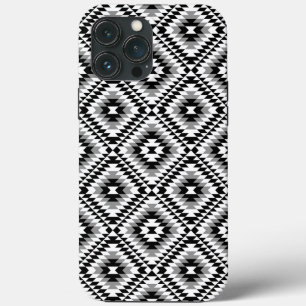 Padrão de Símbolo Aztec Estilizado BW+Cinza