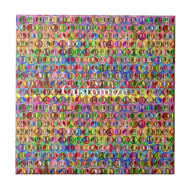 padrão de símbolos de paz multicoloridos (Frente)