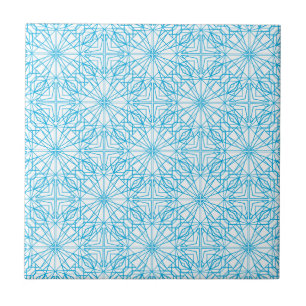 Padrão de Simetria Geométrica Azul Branco Luz Bril