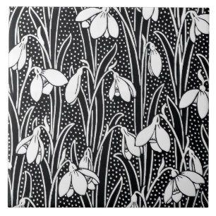 Padrão de Snowdrop Preto e Branco