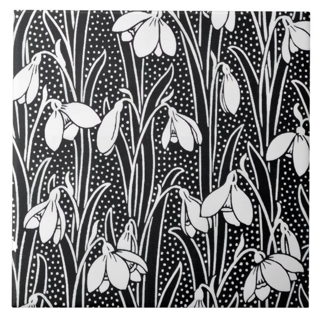Padrão de Snowdrop Preto e Branco (Frente)