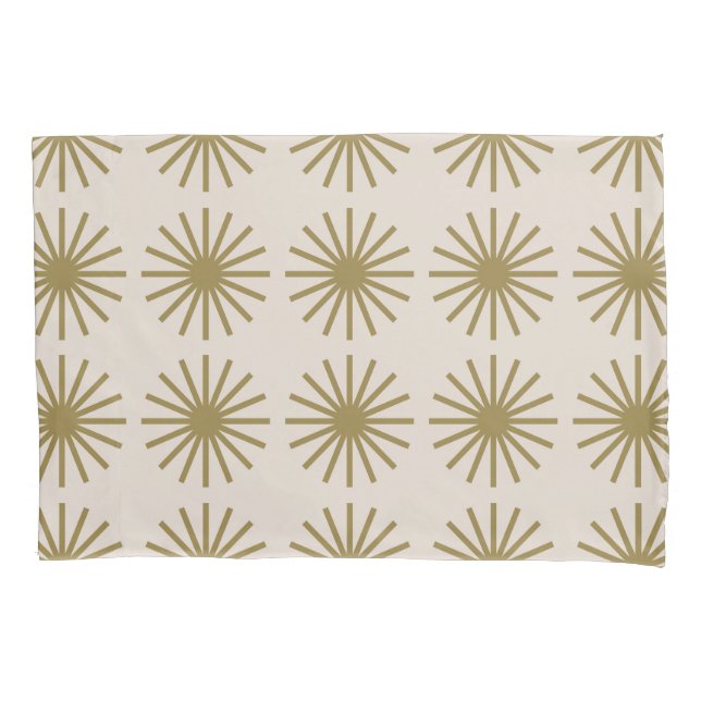 Padrão de Starburst Dourado e branco de linen (Frente-Esquerda)