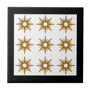 Padrão de Starburst Dourado moderno   Preto