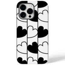 Padrão de Stripes do Coração Negro e Branco