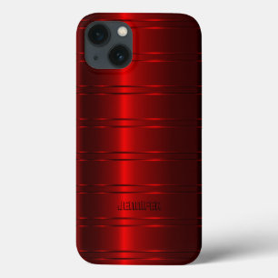 Padrão de Stripes Metálicas Vermelhas Monograma