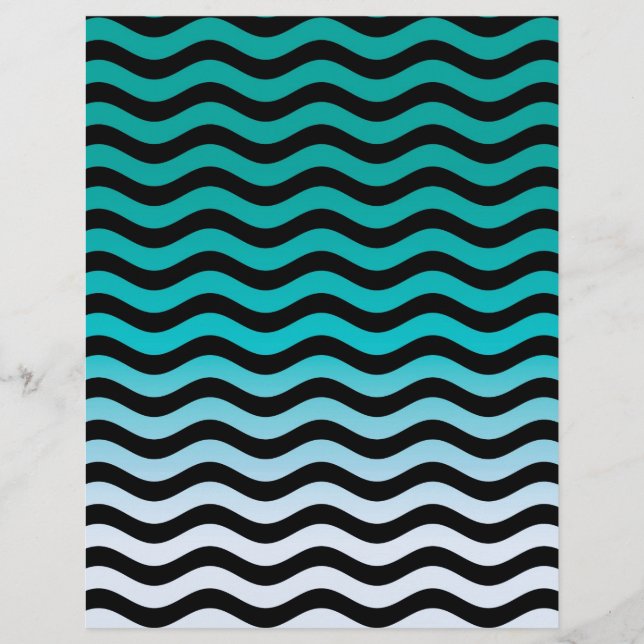 Padrão de Stripes Turquesas Ondas (Frente)