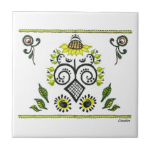 Padrão de Sunflower Folk por Alexandra Cook