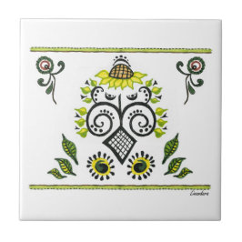 Padrão de Sunflower Folk por Alexandra Cook