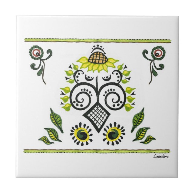 Padrão de Sunflower Folk por Alexandra Cook (Frente)