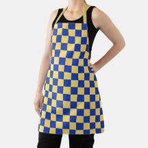 Padrão de tabuleiro xadrez amarelo manteiga e azul