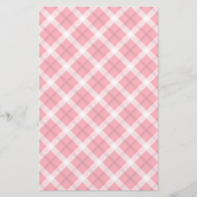 Padrão De Tartan Cor-De-Rosa E Branco (Frente)